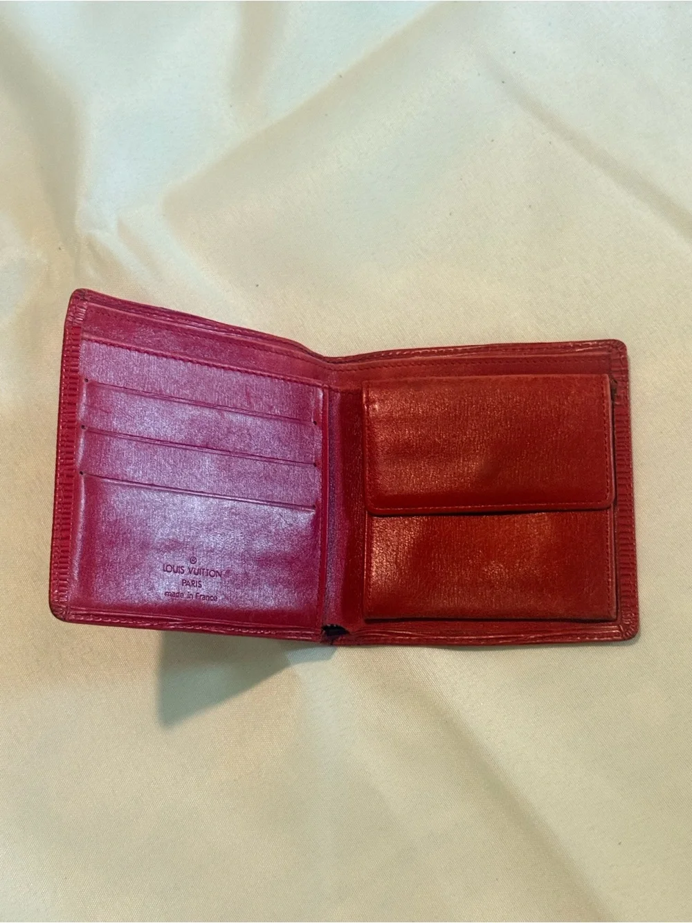 Louis Vuitton Red Epi Leather Compact Bi-Fold Wallet